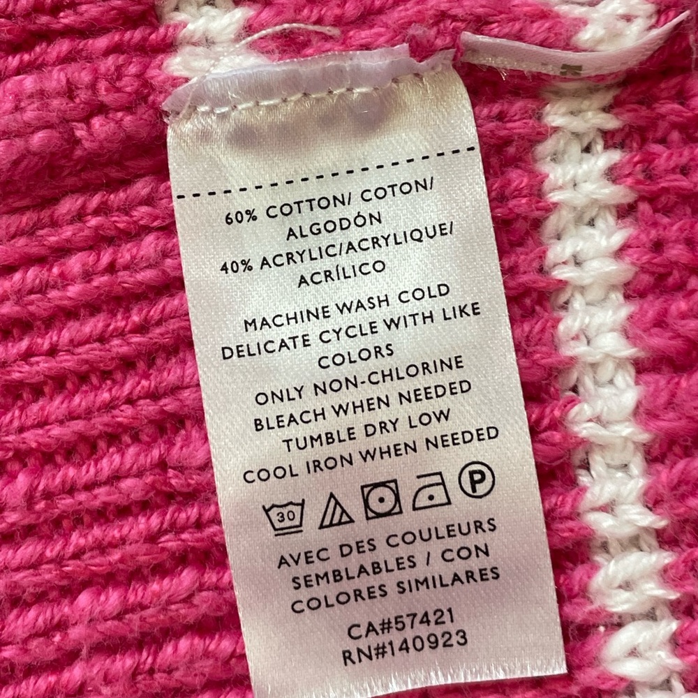 Loft Fuchsia Cotton Cardigan Size Medium - Picture 4 of 7
